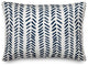 Navy and White Modern Herringbone 14x20 Lumbar Pillow