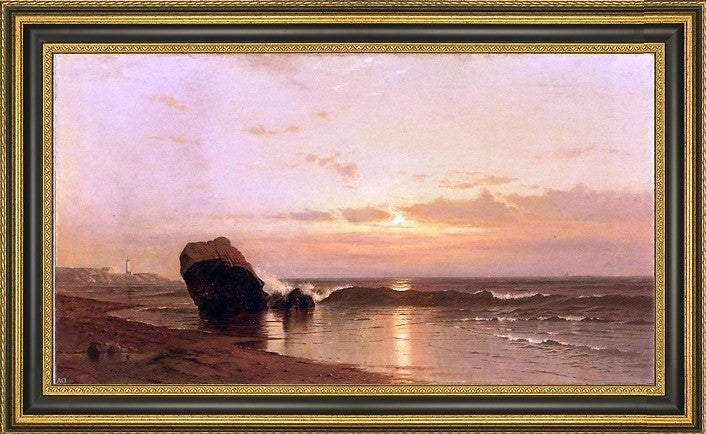 Francis a Silva Coastal Sunset Framed Premium Canvas Print, 15"x30"