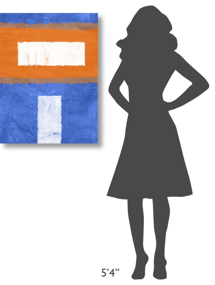 "Blue And Orange Abstract Theme 2" Fine Art Print