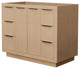 Maroni 42" Light Straw Single Vanity, No Top, No Sink, Black Trim