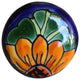 Round Sunflower Talavera Ceramic Drawer Knob
