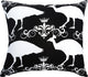Peacock Crown Accent Pillow, Black