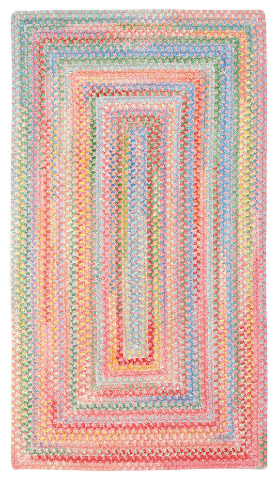 Capel Baby's Breath Pink 0450_510 Braided Rugs - 4' X 6' Concentric Rectangle