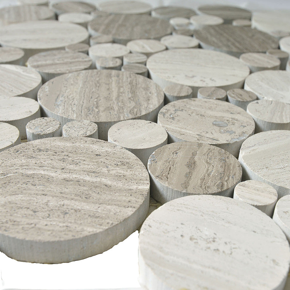 11"x11" White Oak, Mixed Rounds, Polished, Set of 50