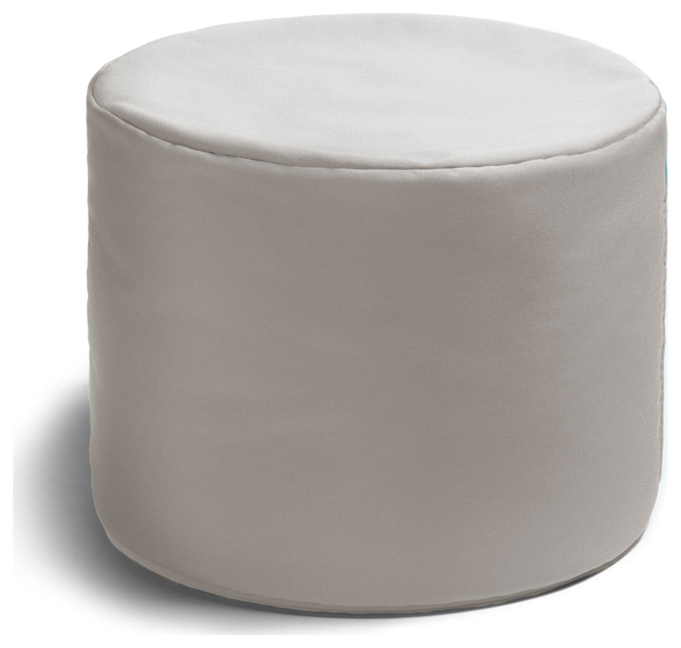 Spring Outdoor Patio Bean Bag Pouf, Pearl