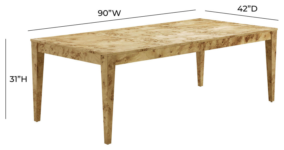 Brandyss Natural Burl Rectangular Dining Table