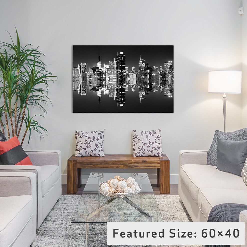 "Double Sided Manhattan Skyline BW" by Philippe Hugonnard, 18x12x1.5