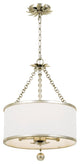 Crystorama Broche 3-Light Antigue Silver Chandelier