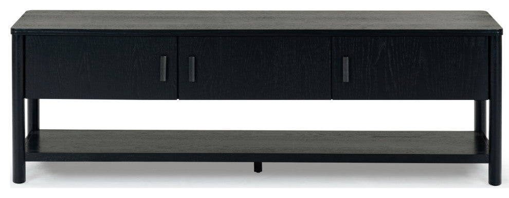 Safavieh Couture Jaylessa Wood 3 Door Tv Stand, Black