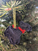Hand-Knit Scottie Dog Christmas Ornament