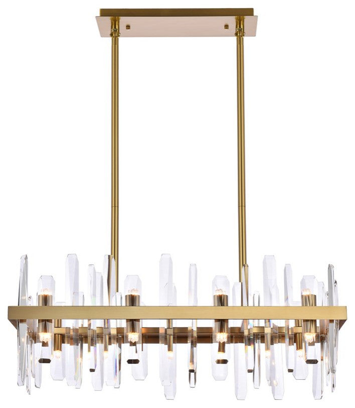 Modern Satin Gold 16-Light Chandelier