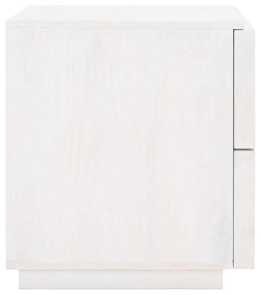 Safavieh Couture Zeus 2 Drawer Nightstand, White Wash