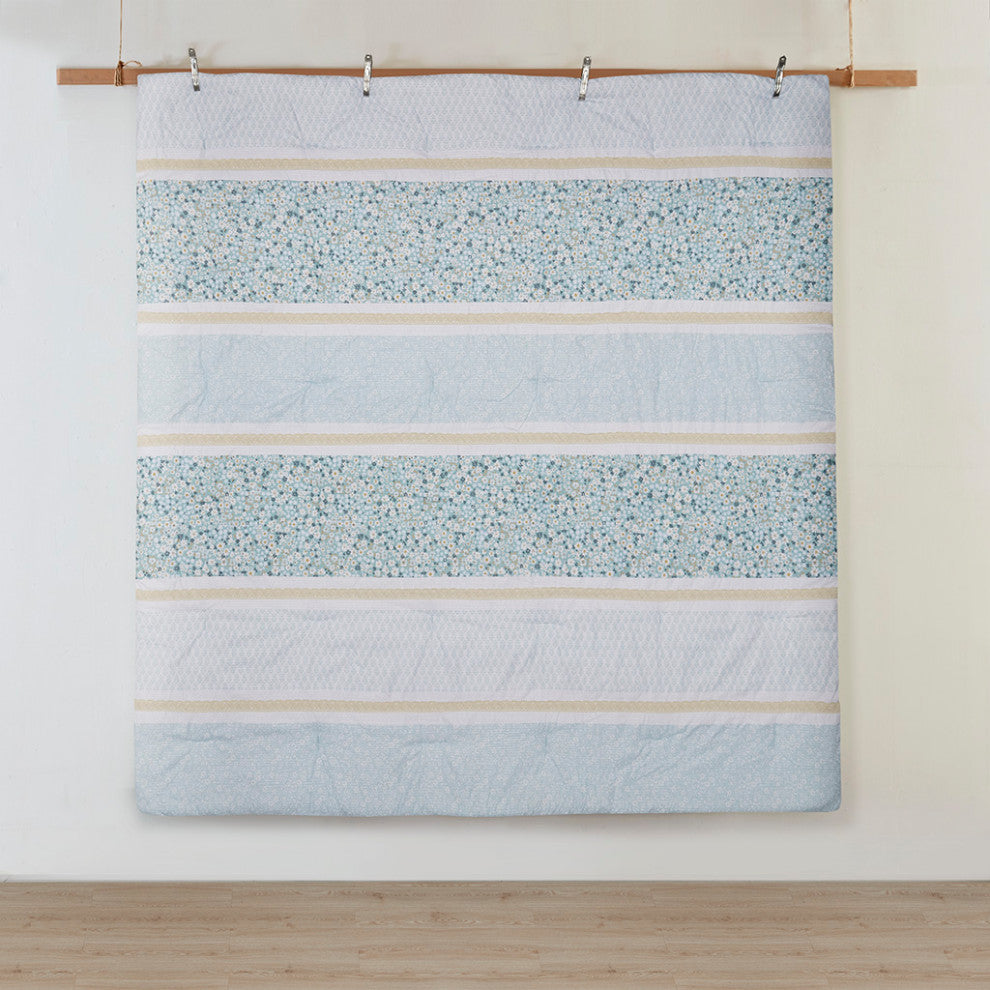 Madison Park Caralie 5 Piece Seersucker Comforter Set With Throw Pillows