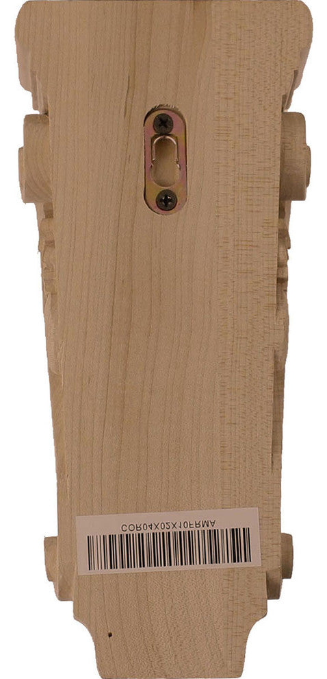 4 1/2"W x 2 3/4"D x 10"H Small Farmingdale Acanthus Pilaster Corbel, Alder