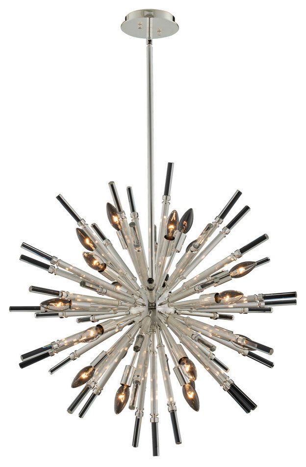 Sprazzo 28x32" 19-Light Contemporary Large Pendants, Silver