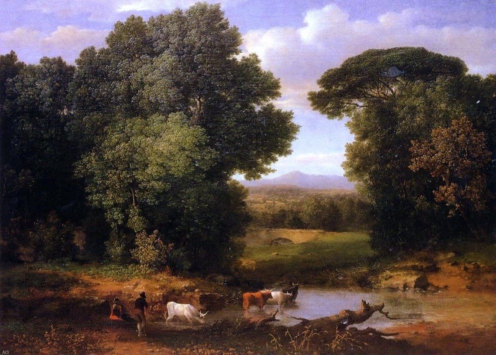 George Inness A Bit of Roman Aqueduct - 18" x 27" Premium Canvas Print