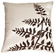 Pillow Decor - White with Brown Bold Fern Throw Pillow