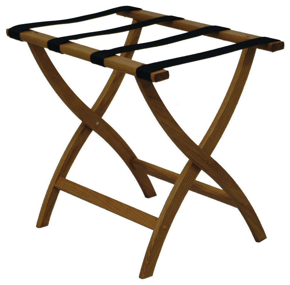 Designer Curve Leg Luggage Rack, Medium Oak