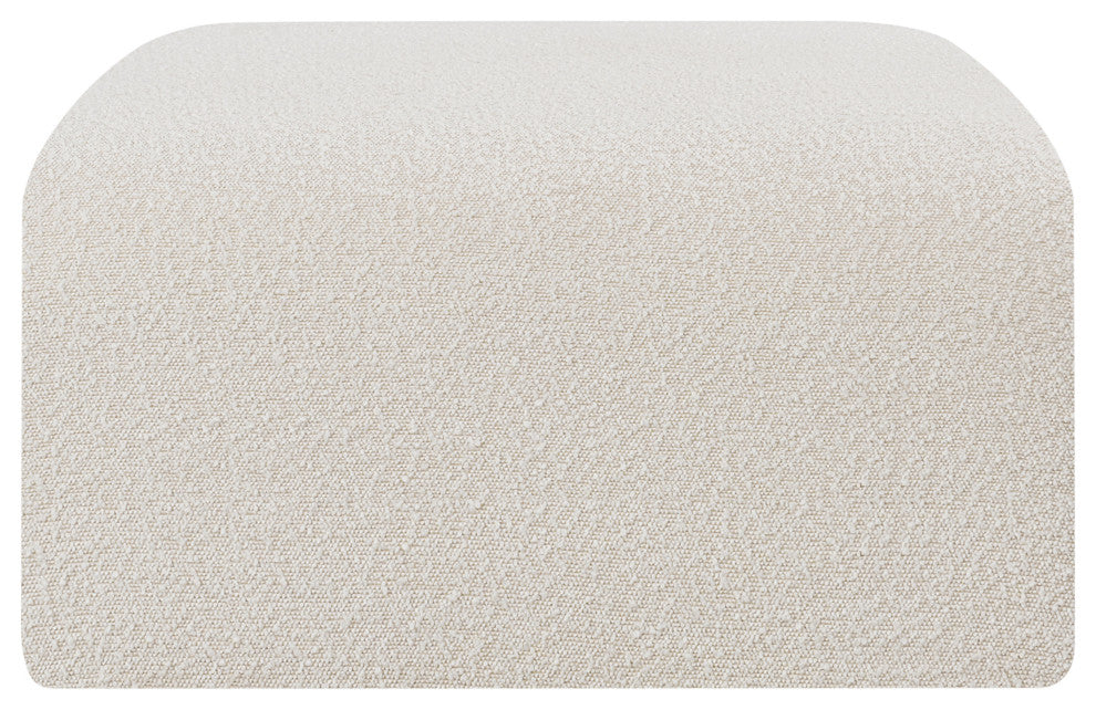Arc Upholstered Modular Component, Cream, 1-Piece: Ottoman, Boucle Fabric