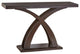 Benzara Sofa Table with X-Cross Base Support and Open Bottom Shelf, Brown