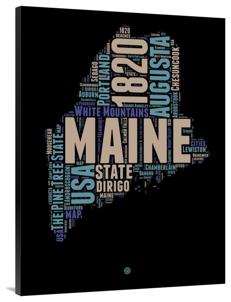 "Maine Word Cloud 1" Fine Art Print