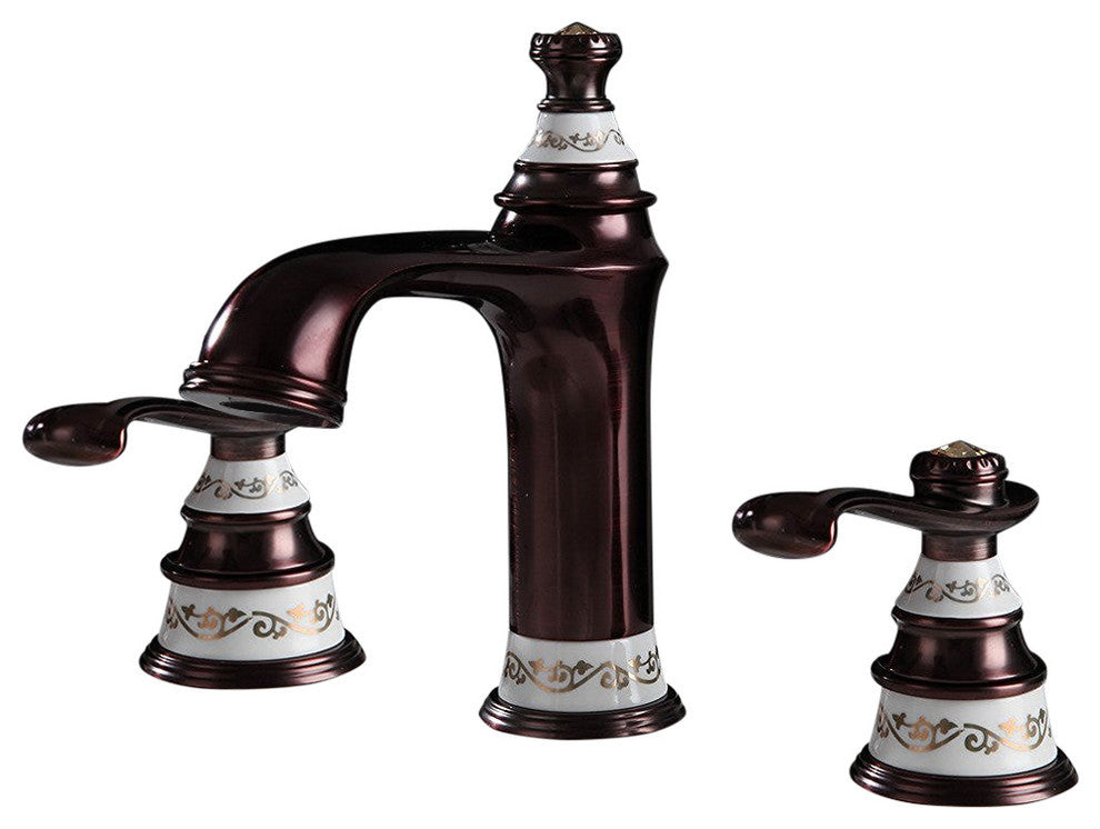 Vernon Deck Mounted Dual Handle Bathroom Sink Faucet, Oil Rubbed Bronze