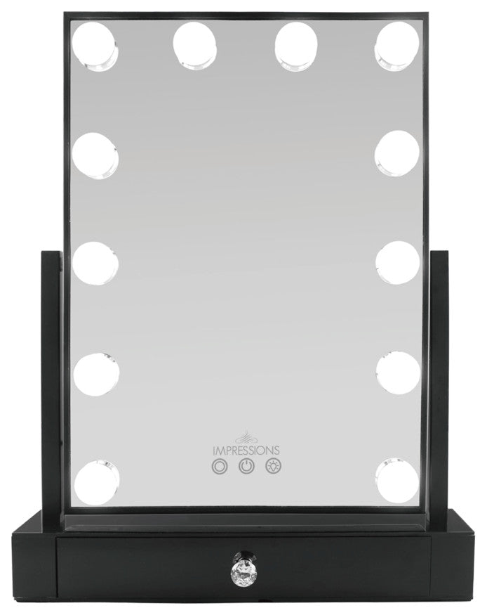 Hollywood Tri-Tone XL Makeup Mirror With Drawer