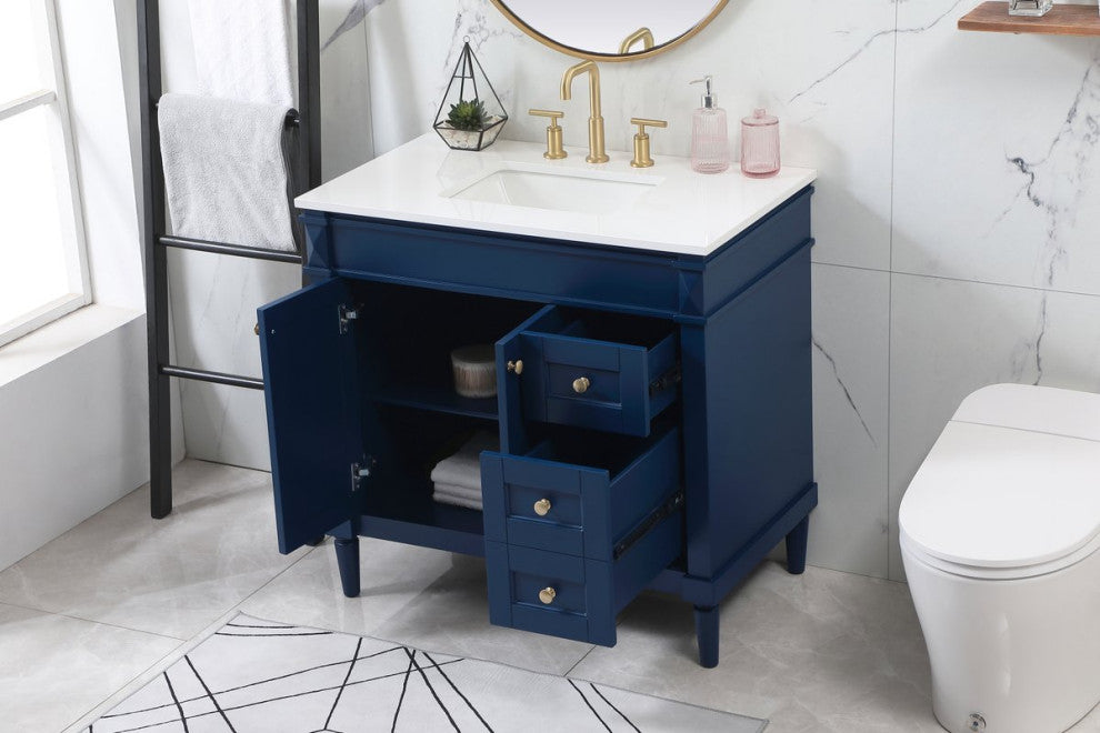 Home Living 21" Transitional Blue-Light Bathroom Vanity