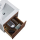Alpine Wall Mount Bathroom Vanity and Sink, Brown Walnut, 20"