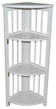 3-Shelf Corner Folding Bookcase, White