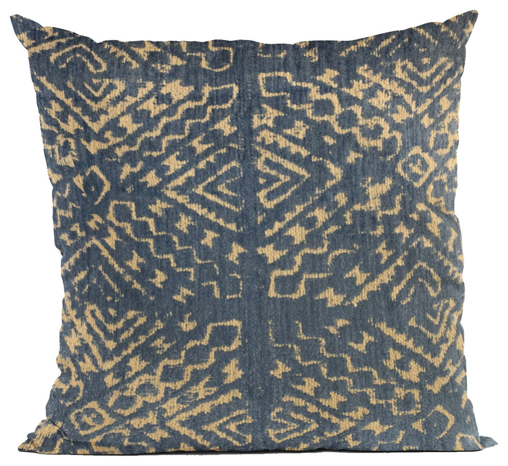 Plutus Blue Diamonds Luxury Throw Pillow, 22"x22"