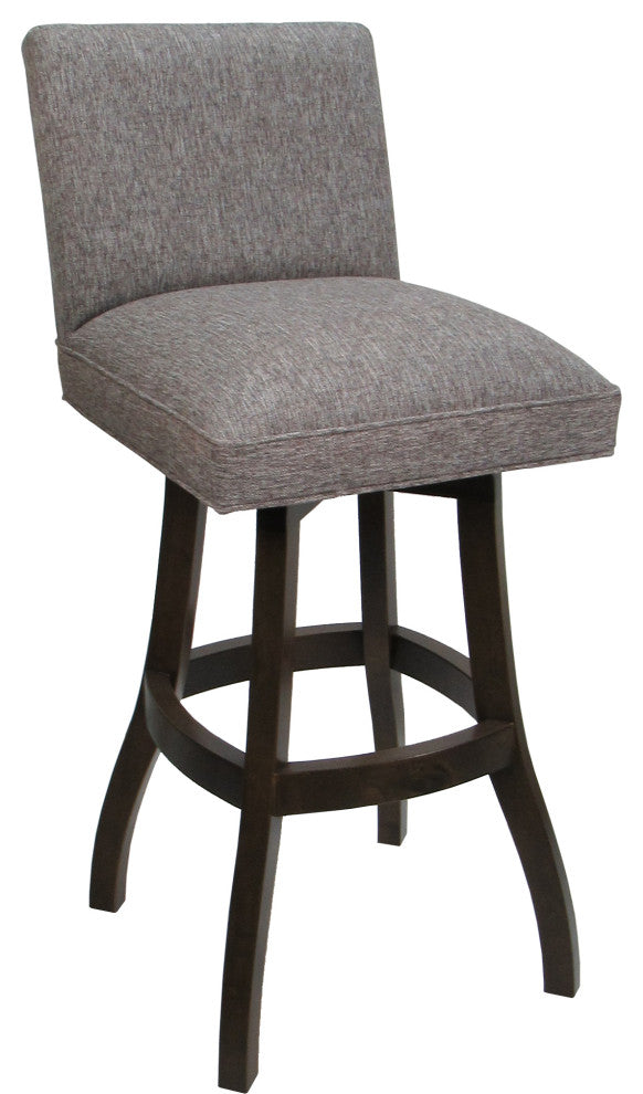 Swivel Wood Counter, Bar or Extra Tall Stool - Sommerville on S-Base, Mojave Grey - Dark Walnut, 30"