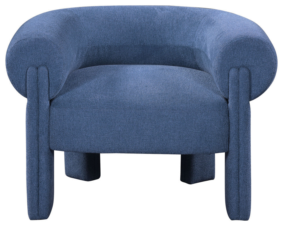 Stefano Upholstered Accent Chair, Navy