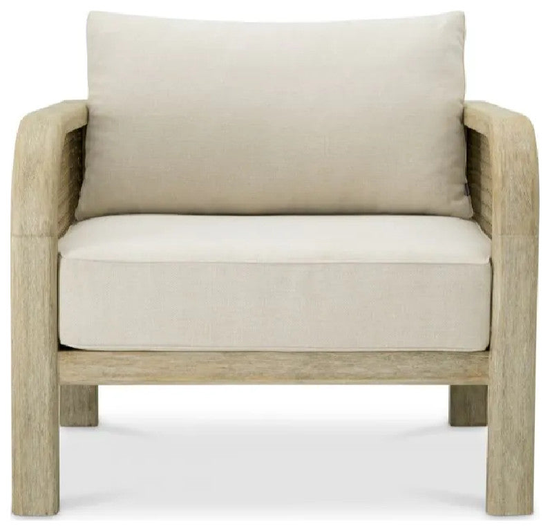 Aged Teak Outdoor Lounge Chair, Eichholtz Julia