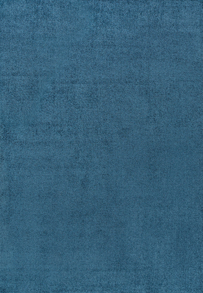 Haze Solid Low-Pile Runner Rug, Navy, 8 X 10