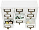Desktop Organizer Wood Apothecary Drawer Set, White