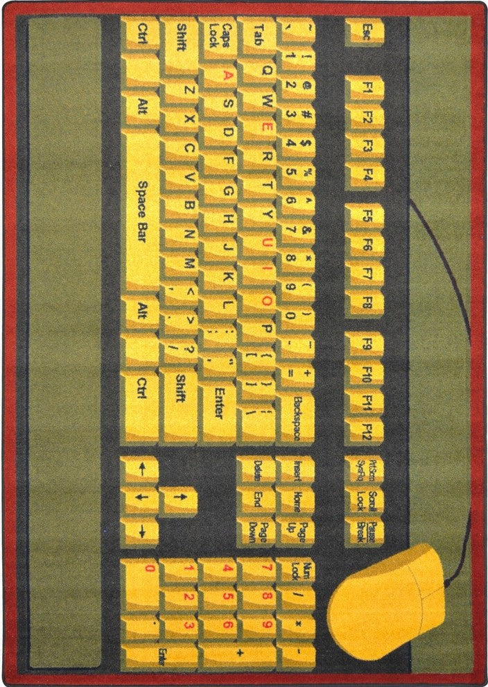 Kid Essentials Rug, Keyboard Connection, Brown, 7'8"x10'9"