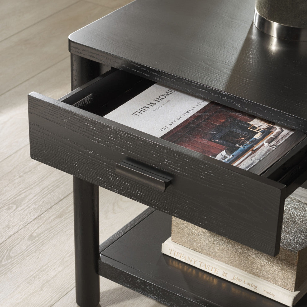 Safavieh Couture Jaylessa 1 Drawer End Table, Black