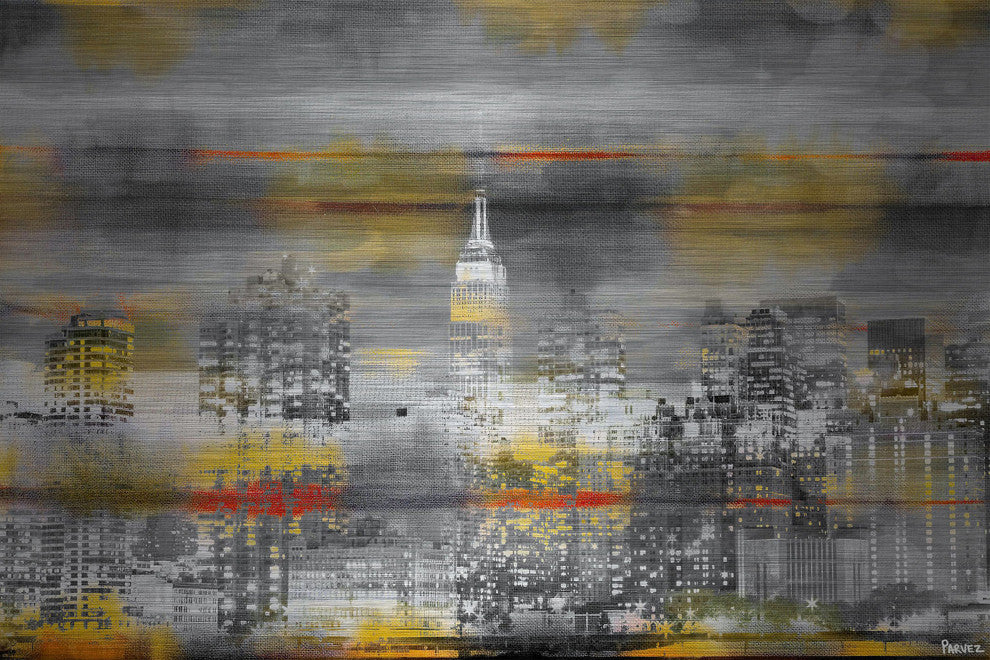 "NYC in Yellow" Print on Brushed Aluminum, 60"x40"