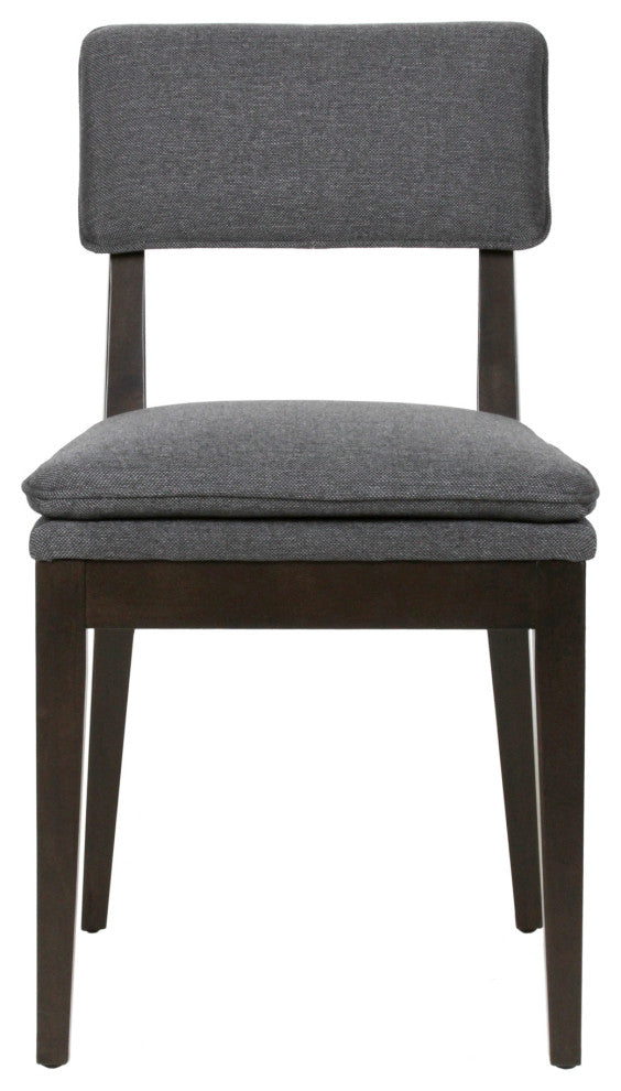 East at Main Solid Wood Upholstered Dining Chairs, Set of 2, Gray