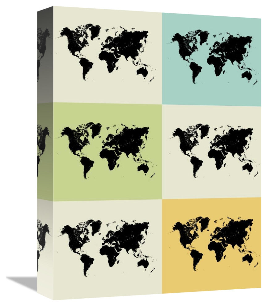 "World Map Grid" Poster Fine Art Print