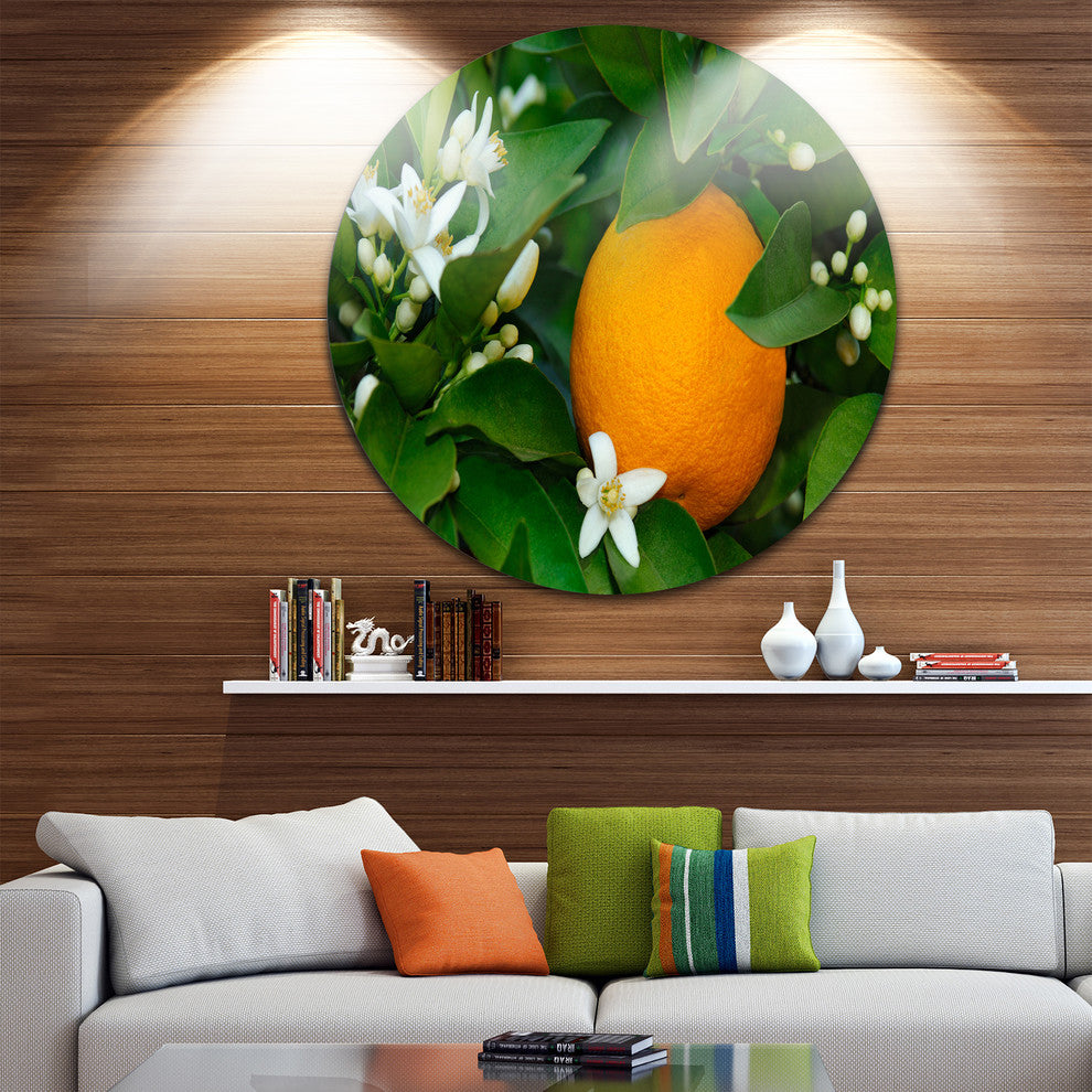 Orange Blossom, Art Portrait Round Wall Art, 11"