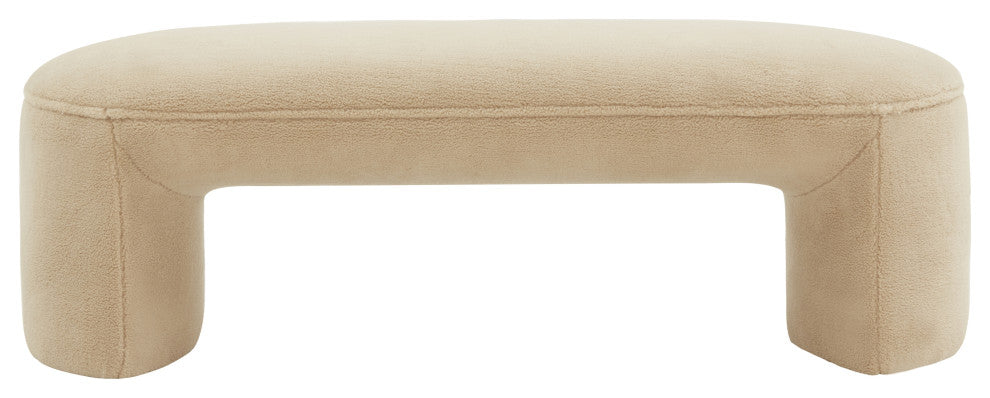 Safavieh Couture Vivie Faux Shearling Bench, Tan