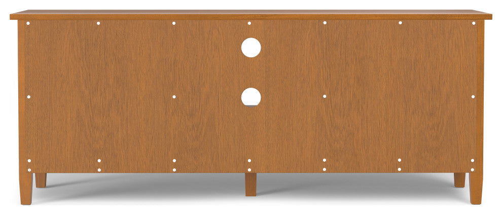 Warm Shaker Solid Wood 60" TV Media Stand, Light Golden Brown For TVs up to65"