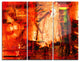 "Abstract Fire Red" Glossy Metal Wall Art, 3 Panels, 36"x28"