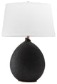 Denali 1 Light Table Lamp, Black Finish, White Belgian Shade