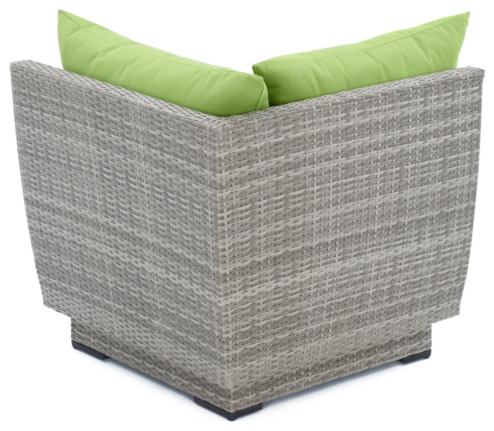 Cannes 4 Piece Sunbrella Corner Sectional Set, Ginkgo Green