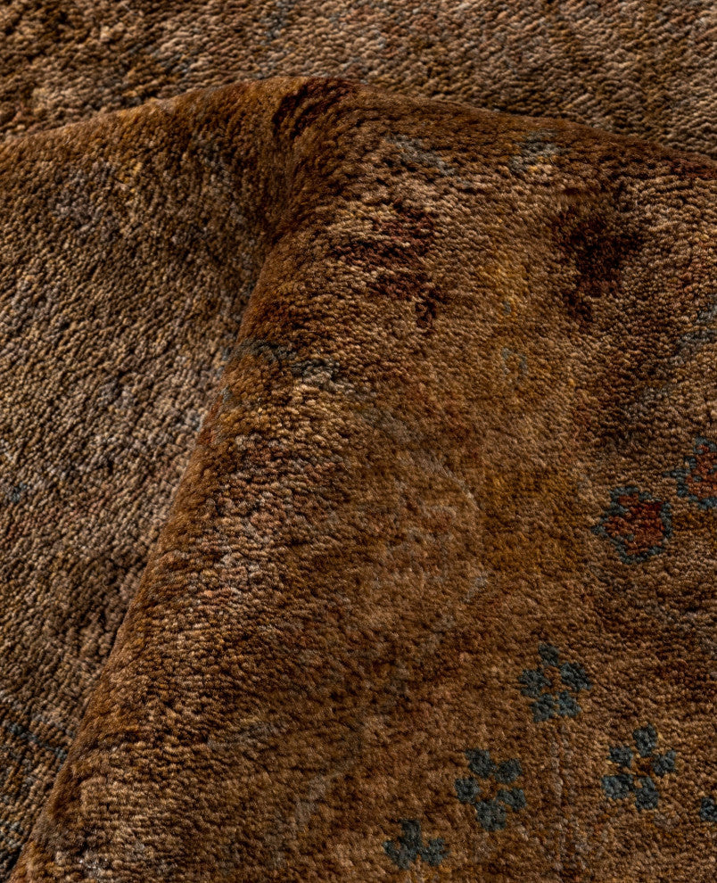 Overdyed One-of-a-Kind Hand-Knotted Area Rug Gold, 8' 3" x 10' 2"