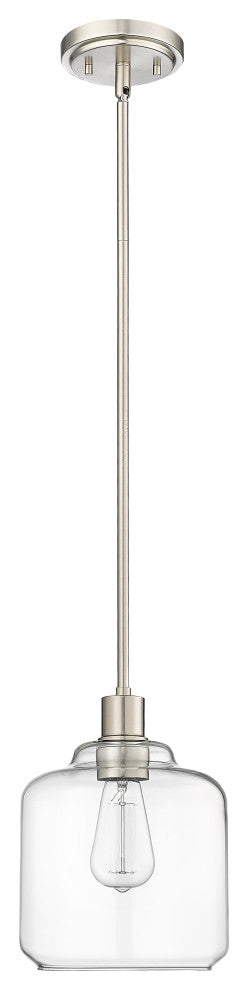 Asheville 1-Light 8" Pendant Light, Brushed Nickel