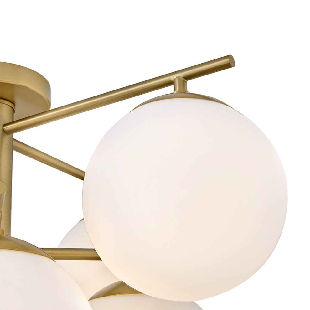 Lark Julep Large Flush Mount, Lacquered Brass